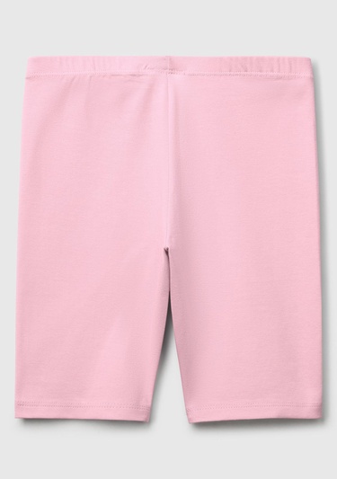  Kız Çocuk Pembe Ton Sür Ton Logo İşlemeli Mini Bisikletçi Taytı