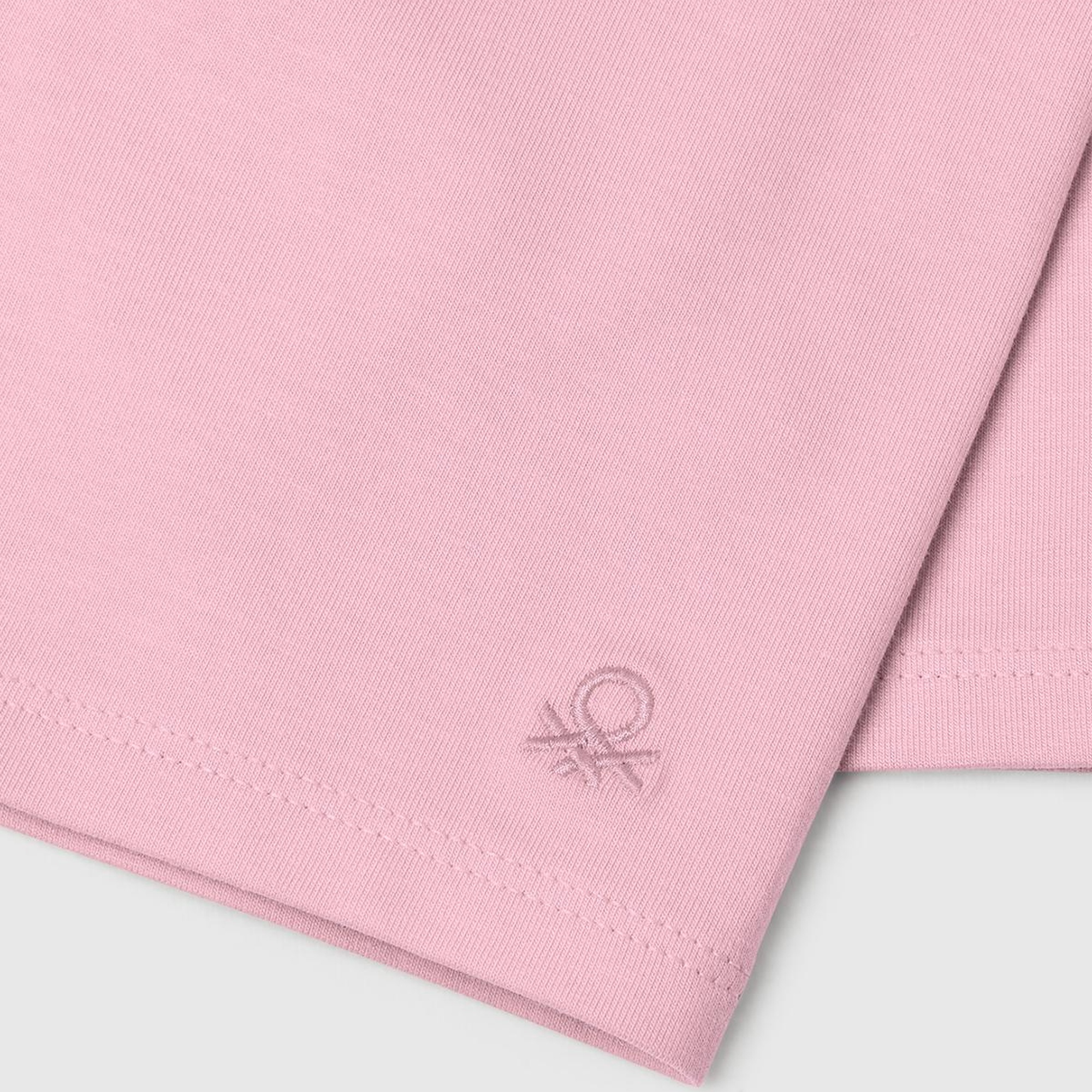 Kız Çocuk Pembe Ton Sür Ton Logo İşlemeli Mini Bisikletçi Taytı