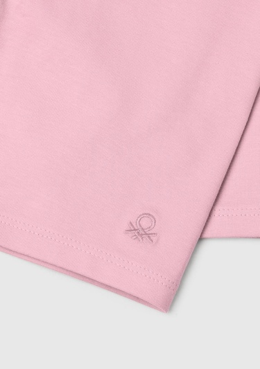  Kız Çocuk Pembe Ton Sür Ton Logo İşlemeli Mini Bisikletçi Taytı