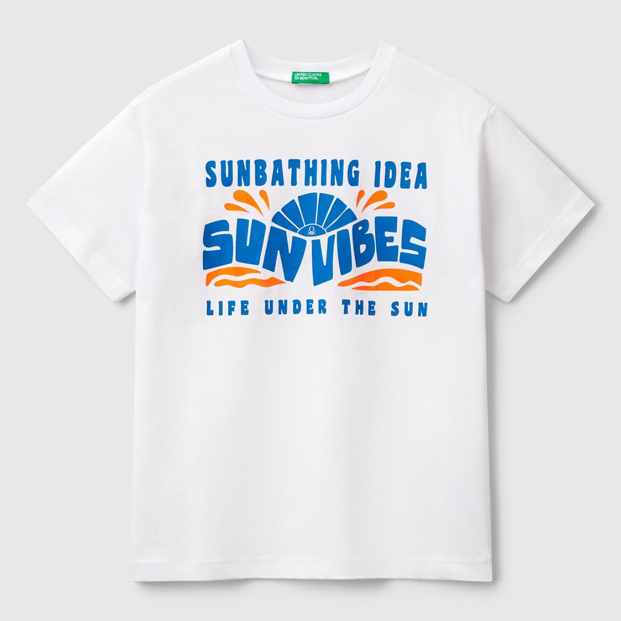 Erkek Çocuk Beyaz Grafik Baskılı Kısa Kollu T-Shirt