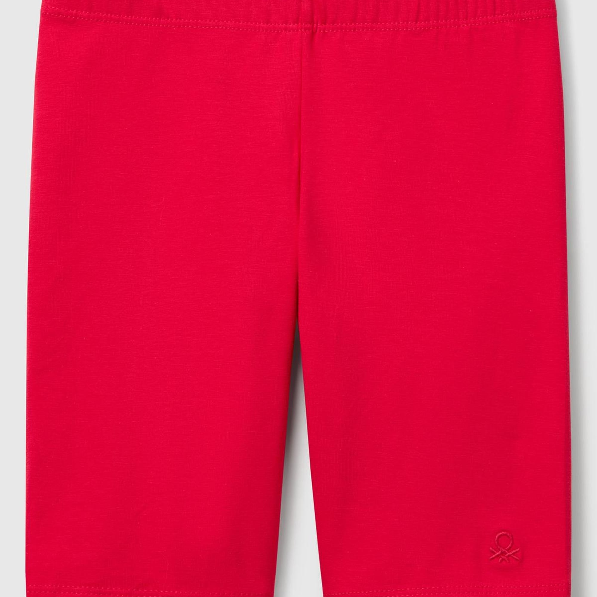 Kız Çocuk Fuşya Ton Sür Ton Logo İşlemeli Mini Bisikletçi Taytı