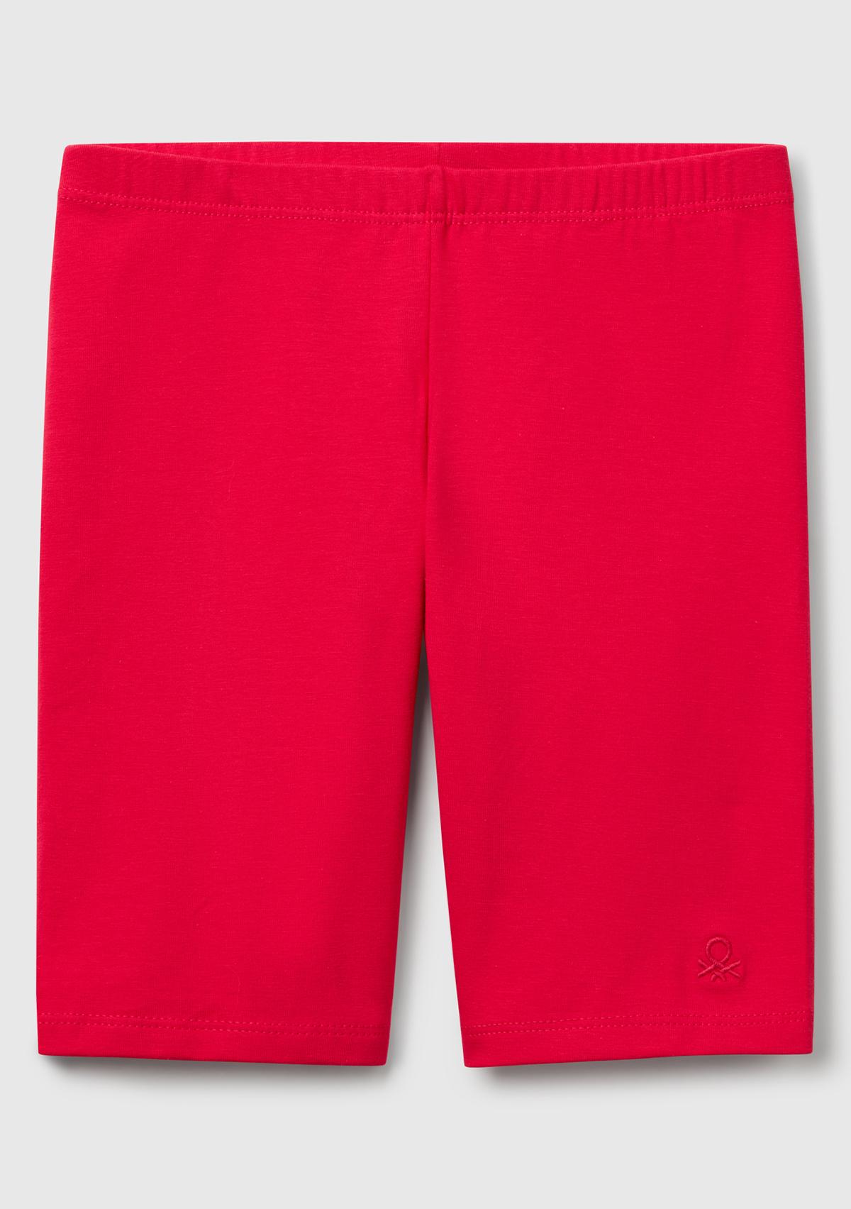  Kız Çocuk Fuşya Ton Sür Ton Logo İşlemeli Mini Bisikletçi Taytı