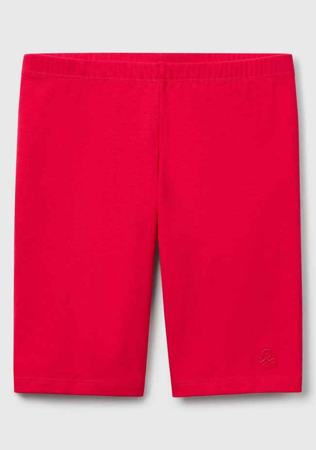  Kız Çocuk Fuşya Ton Sür Ton Logo İşlemeli Mini Bisikletçi Taytı