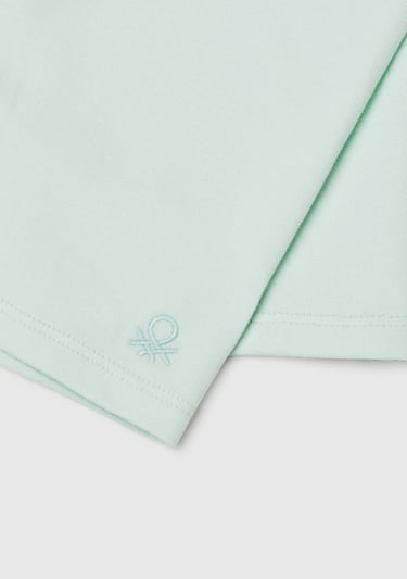  Kız Çocuk Su Yeşili Logolu Biker Tayt