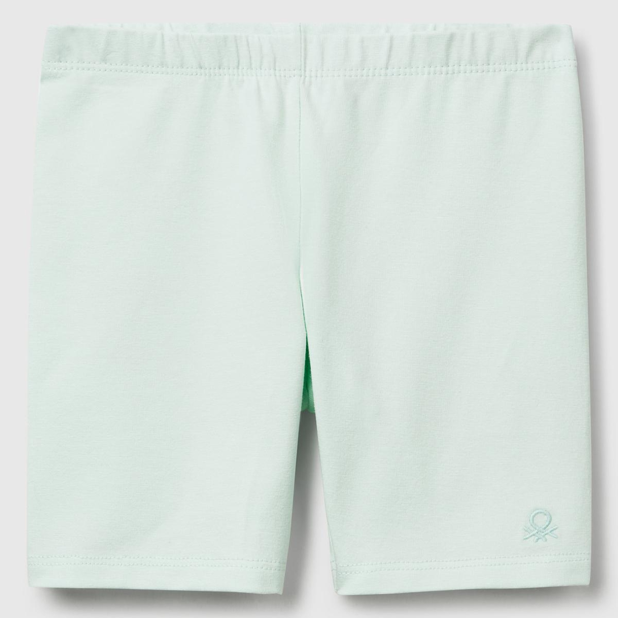 Kız Çocuk Su Yeşili Logolu Biker Tayt