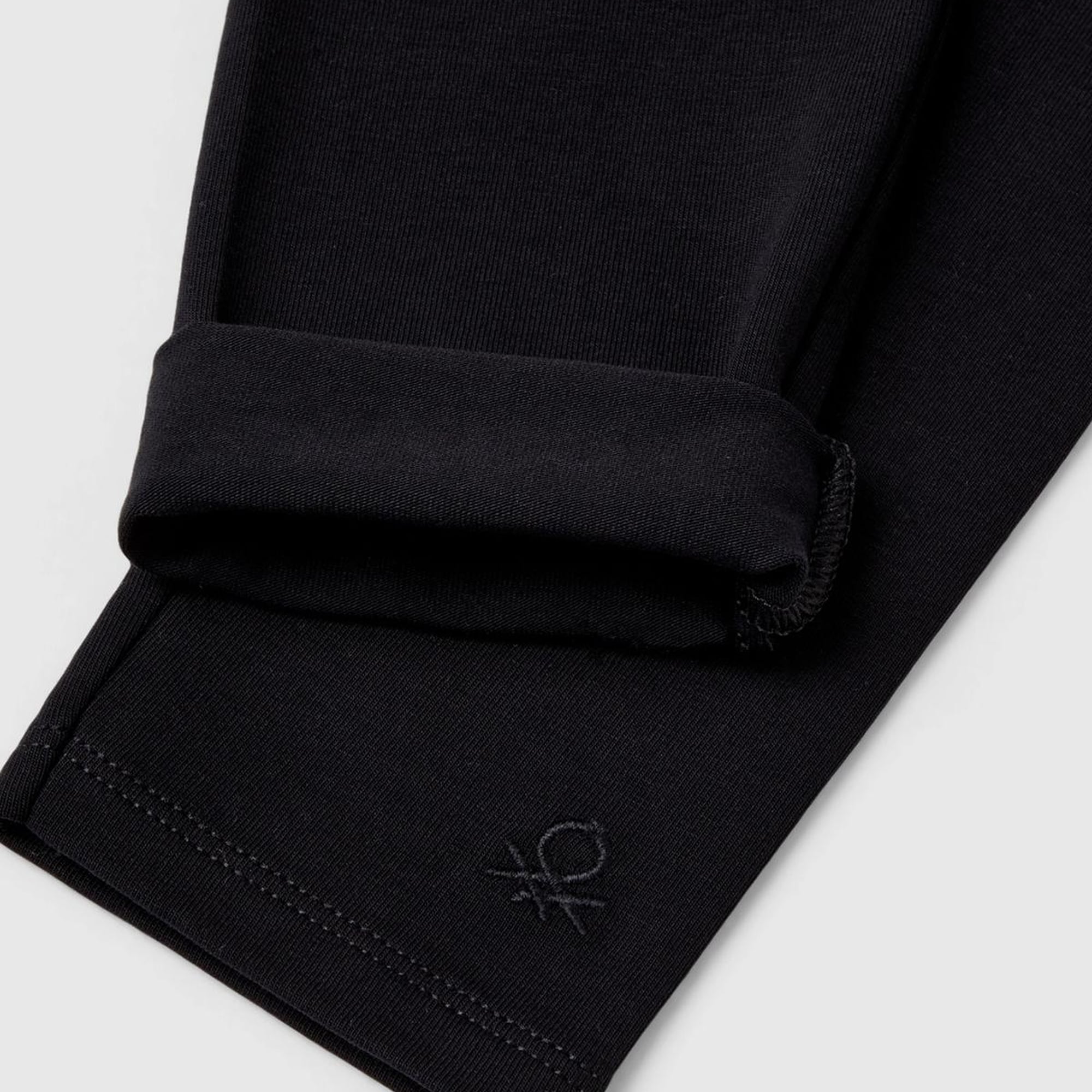 Kız Çocuk Siyah Benetton İşlemeli Tayt