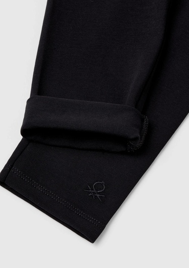  Kız Çocuk Siyah Benetton İşlemeli Tayt