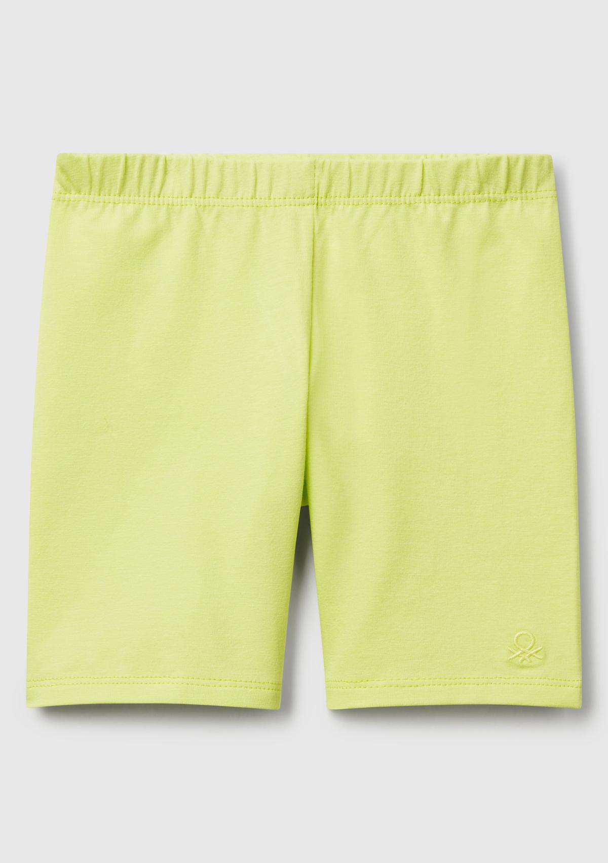  Kız Çocuk Sarı Logolu Biker Tayt