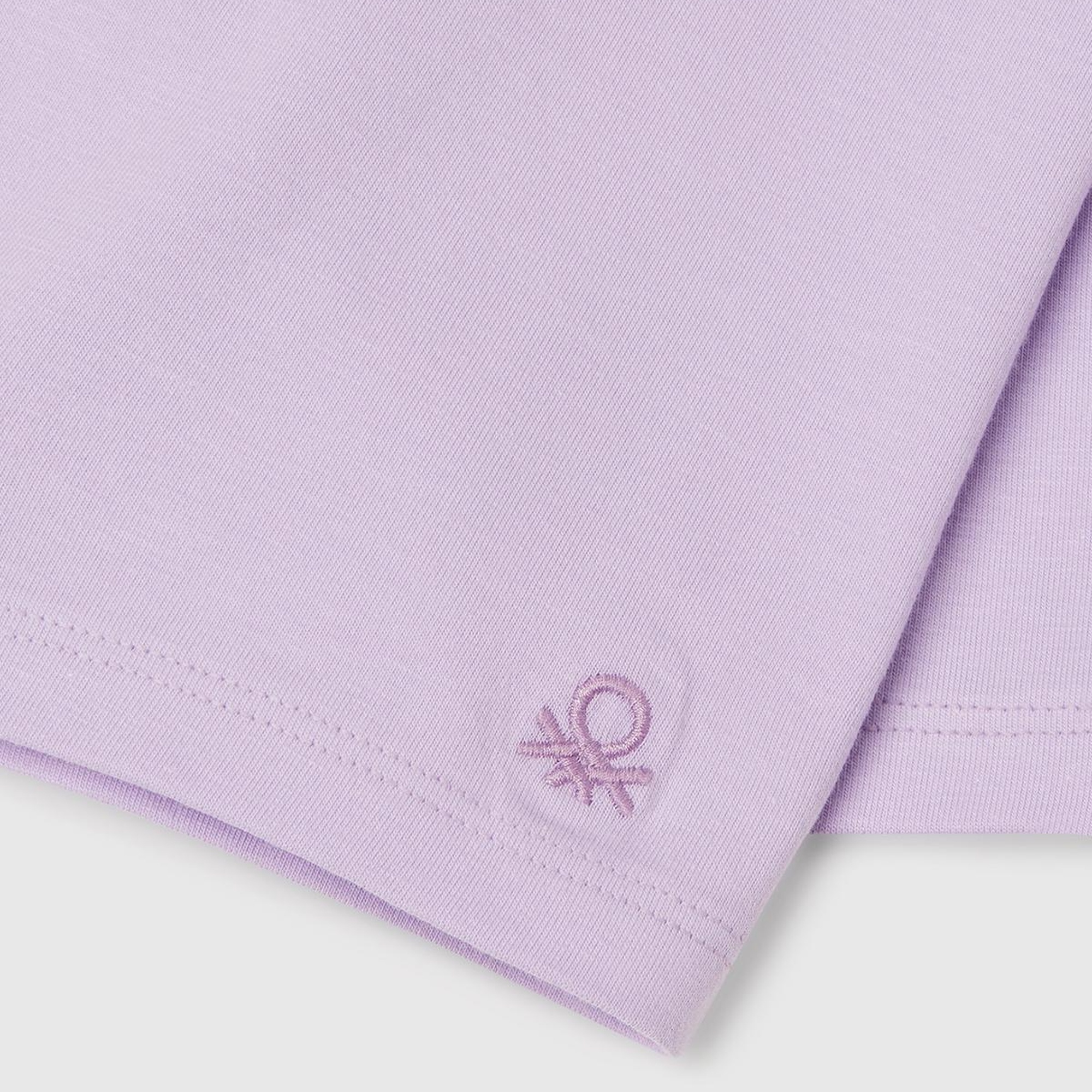 Kız Çocuk Lila Ton Sür Ton Logo İşlemeli Mini Bisikletçi Taytı