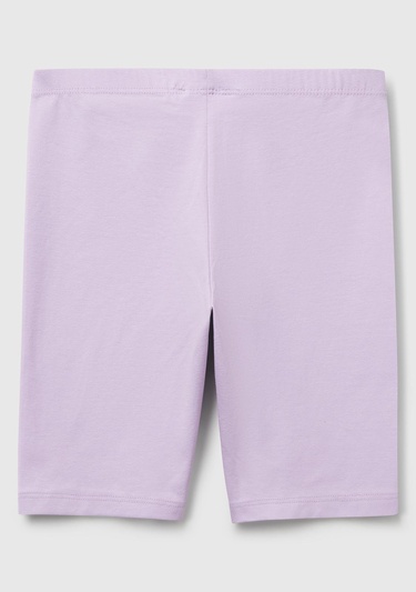  Kız Çocuk Lila Ton Sür Ton Logo İşlemeli Mini Bisikletçi Taytı