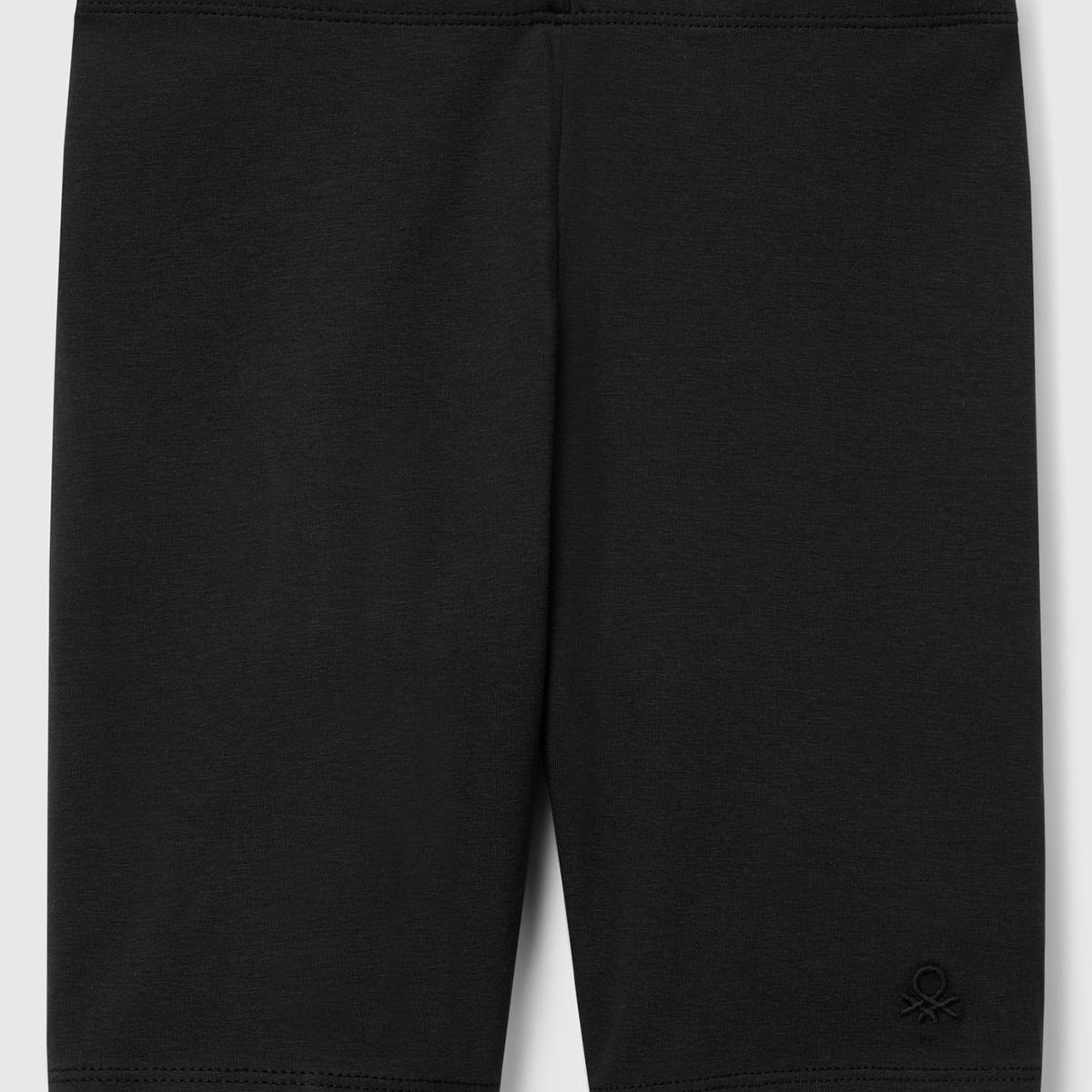 Kız Çocuk Siyah Ton Sür Ton Logo İşlemeli Mini Bisikletçi Taytı