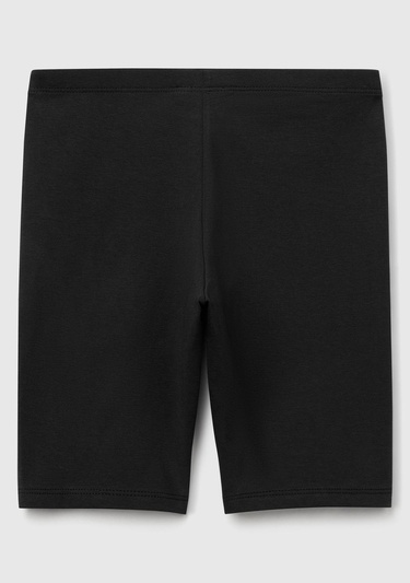  Kız Çocuk Siyah Ton Sür Ton Logo İşlemeli Mini Bisikletçi Taytı