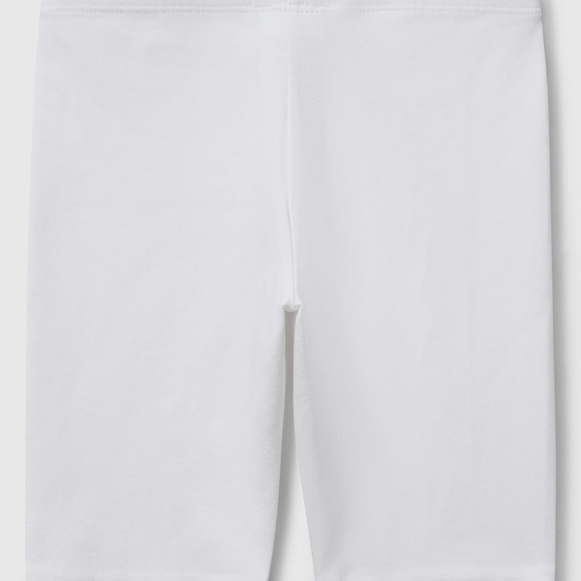 Kız Çocuk Beyaz Ton Sür Ton Logo İşlemeli Mini Bisikletçi Taytı