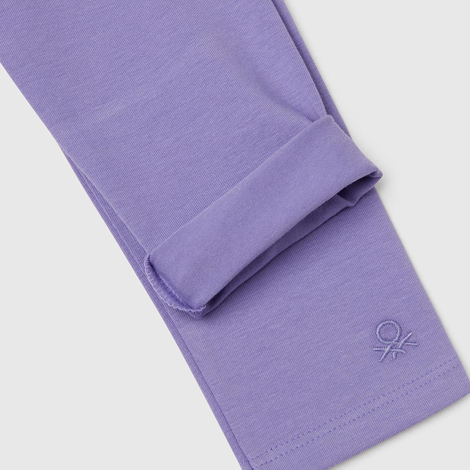 Kız Çocuk Mor Benetton İşlemeli Tayt