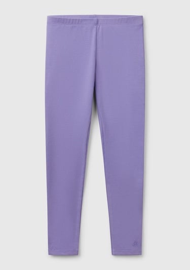  Kız Çocuk Mor Benetton İşlemeli Tayt