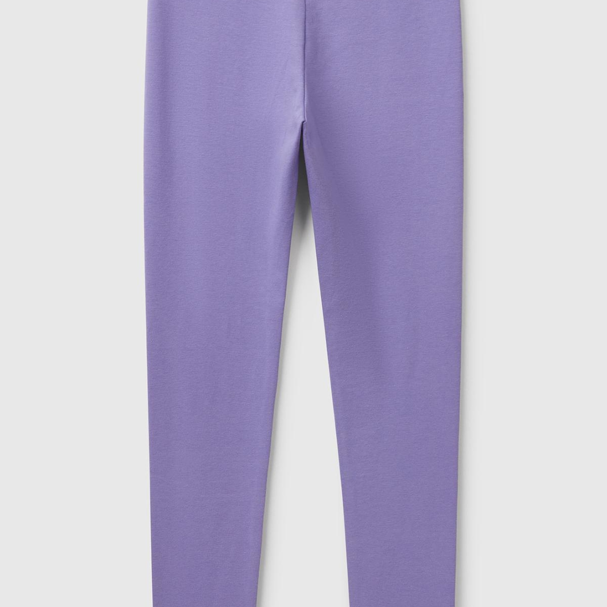 Kız Çocuk Mor Benetton İşlemeli Tayt