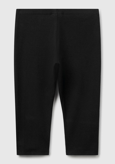  Kız Çocuk Siyah Ton Sür Ton Logo İşlemeli Diz Üstü Bisikletçi Taytı