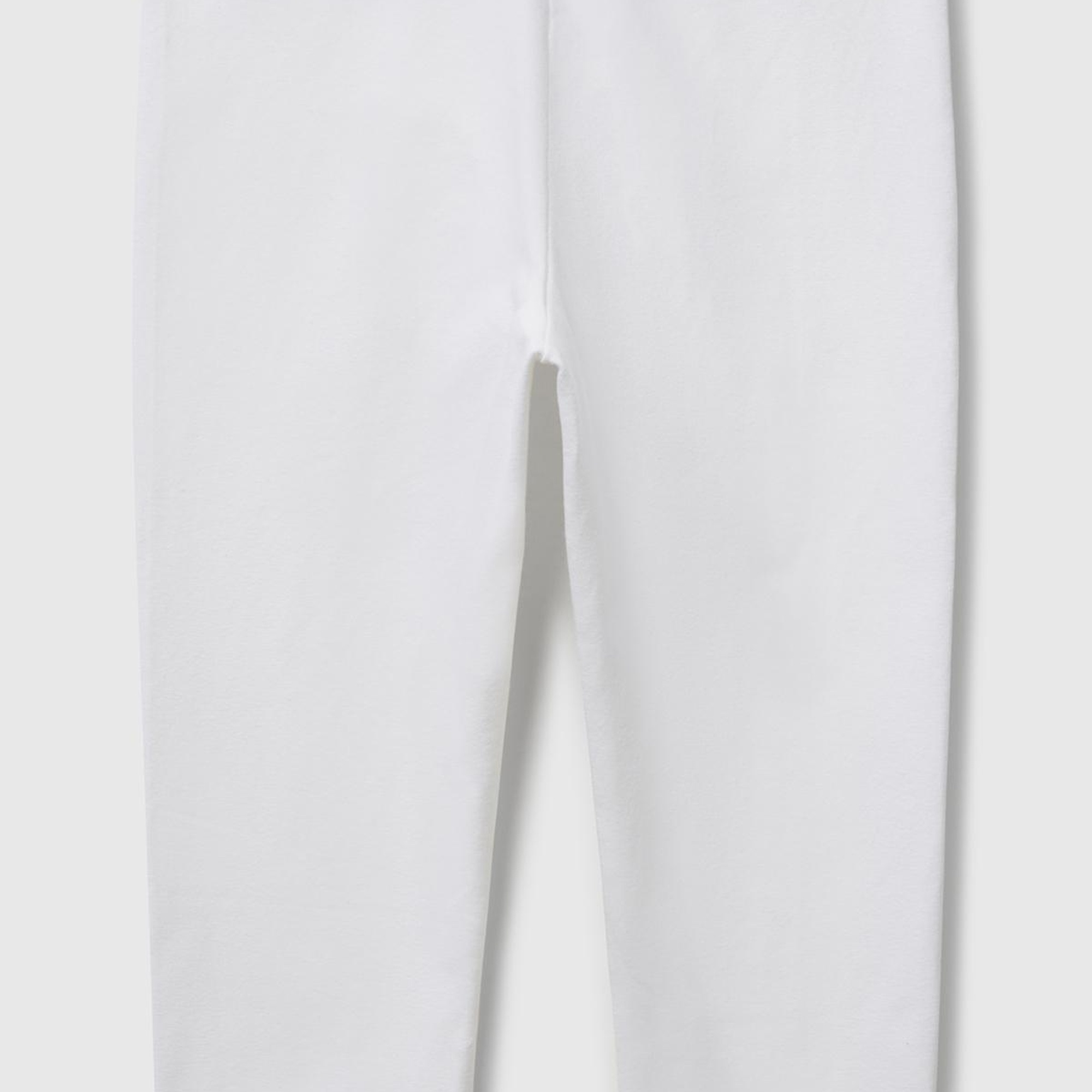 Kız Çocuk Beyaz Ton Sür Ton Logo İşlemeli Diz Üstü Bisikletçi Taytı