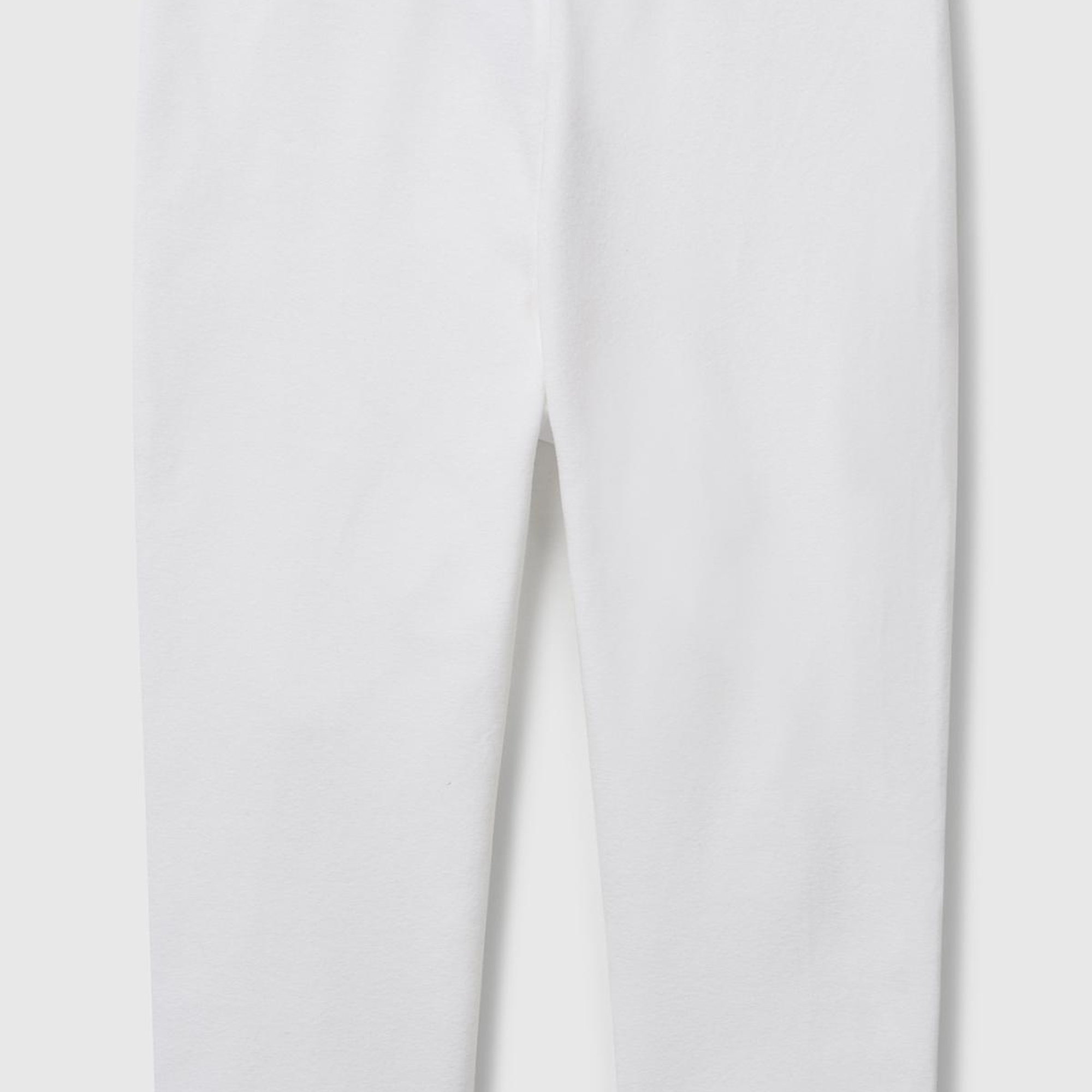 Kız Çocuk Beyaz Ton Sür Ton Logo İşlemeli Diz Üstü Bisikletçi Taytı