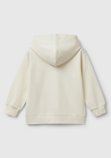  Erkek Çocuk Ekru Marvel Kahraman Baskılı Etiket Logolu Kapüşonlu Sweatshirt