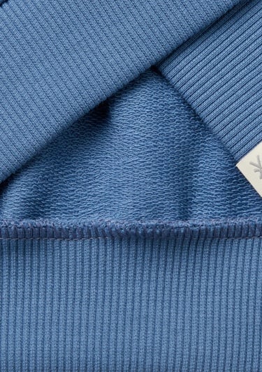  Erkek Çocuk Havacı Mavi Marvel Kahraman Baskılı Etiket Logolu Kapüşonlu Sweatshirt