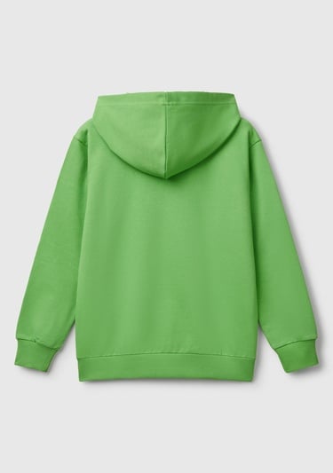  Erkek Çocuk Fıstık Yeşili Marvel Kahraman Baskılı Etiket Logolu Kapüşonlu Sweatshirt