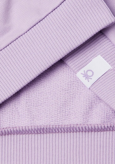  Kız Çocuk Lila Peanuts Baskılı Logo Etiketli Bisiklet Yaka Sweatshirt