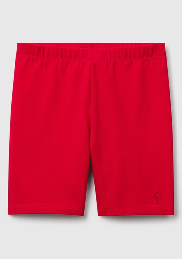  Kız Çocuk Fuşya Logolu Biker Tayt