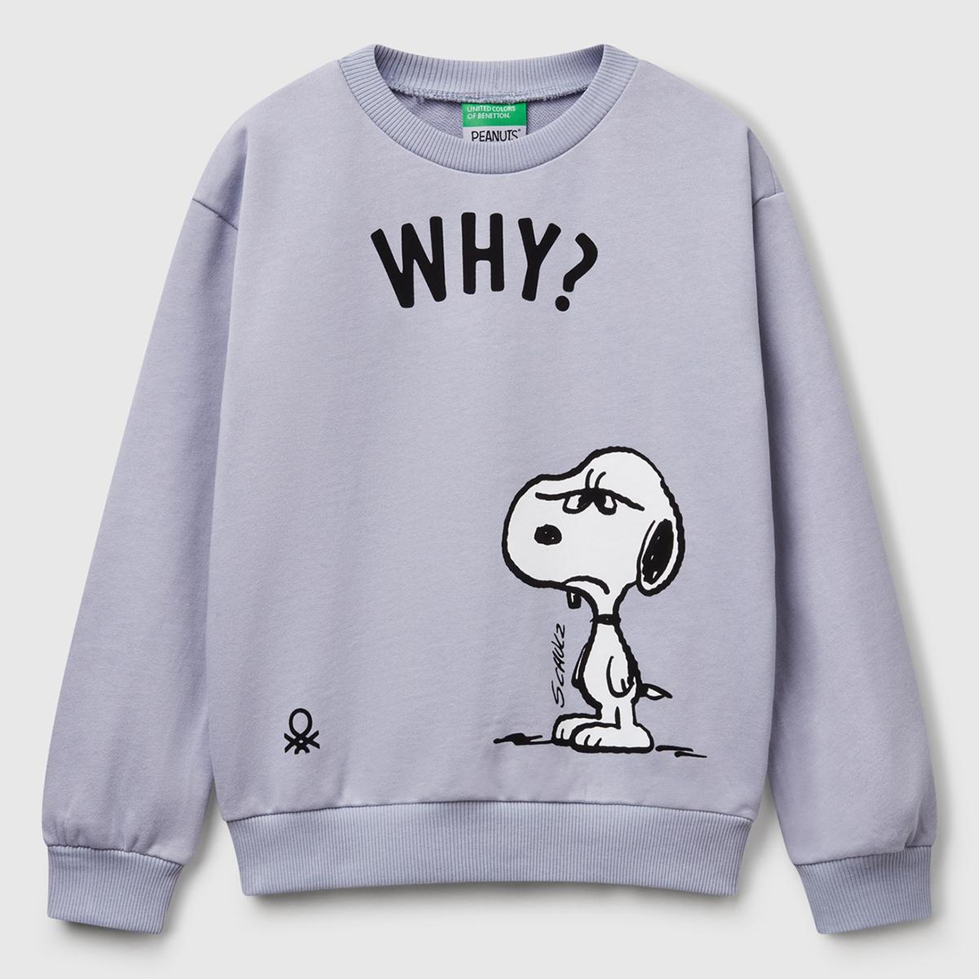 Kız Çocuk Lila Peanuts Baskılı Logo Etiketli Bisiklet Yaka Sweatshirt