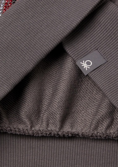  Kız Çocuk Antrasit Rolling Stones Baskılı Logo Etiketli Sweatshirt