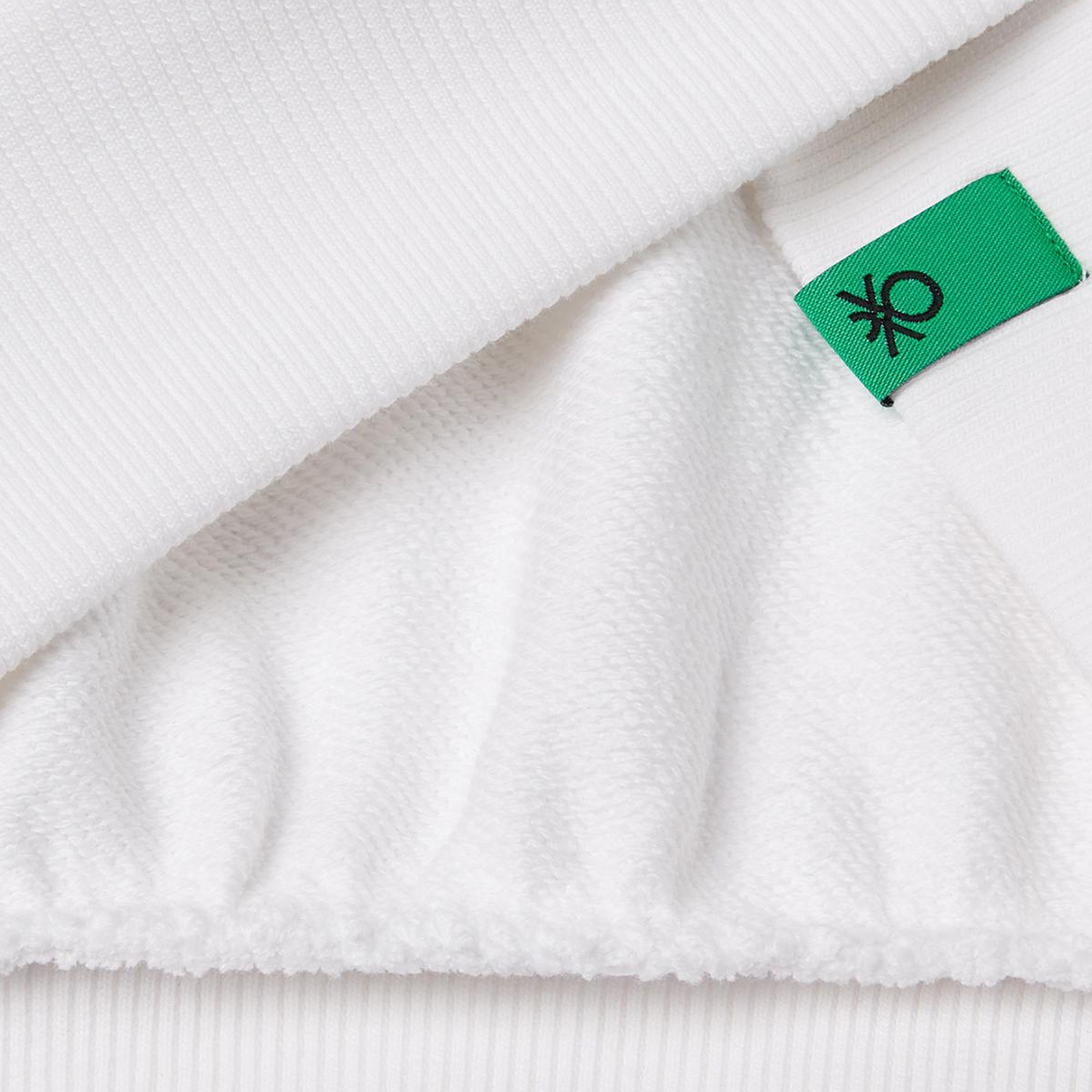 Kız Çocuk Beyaz Rolling Stones Baskılı Logo Etiketli Sweatshirt