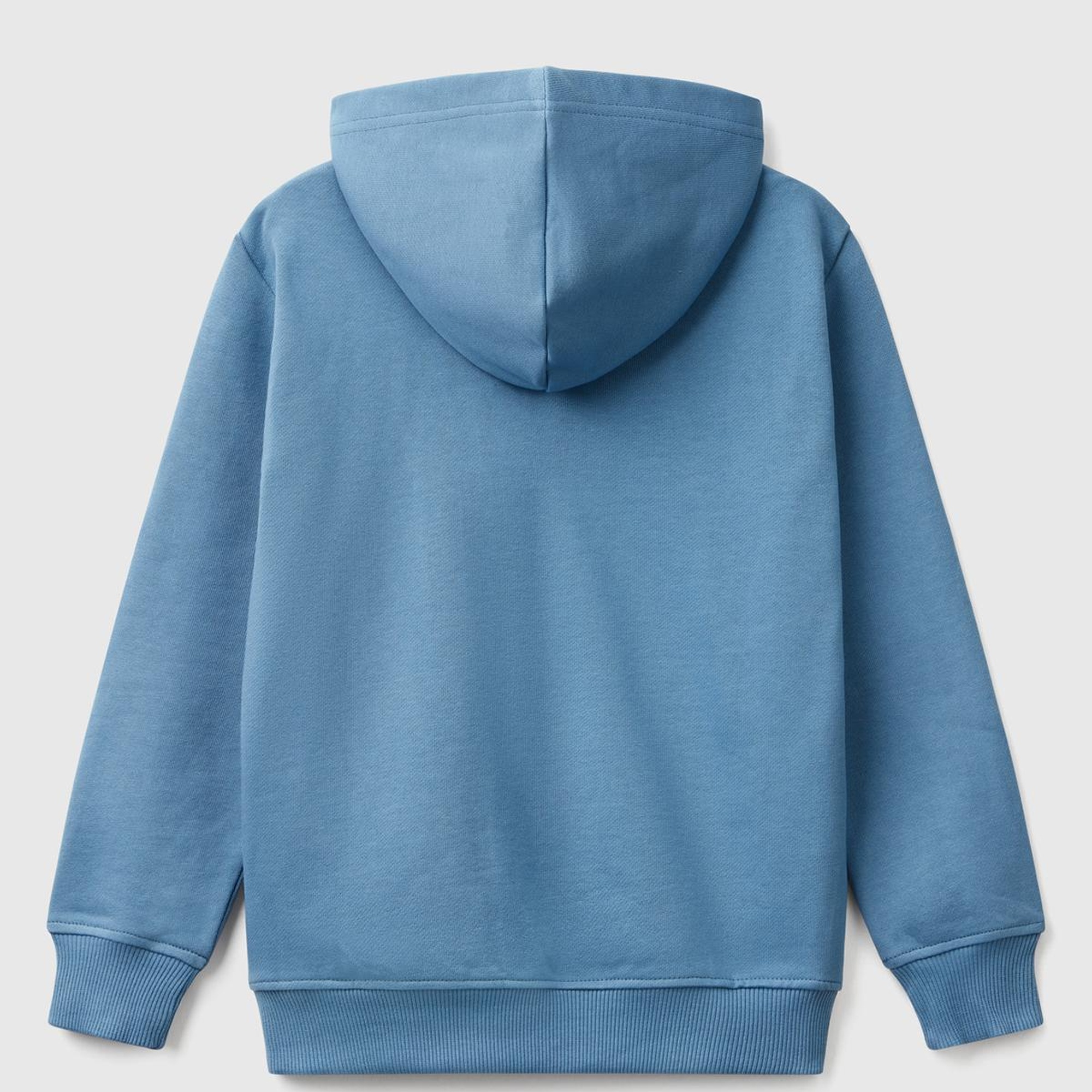 Erkek Çocuk Havacı Mavi Benetton Logolu Kanguru Cepli Kapüşonlu Sweatshirt