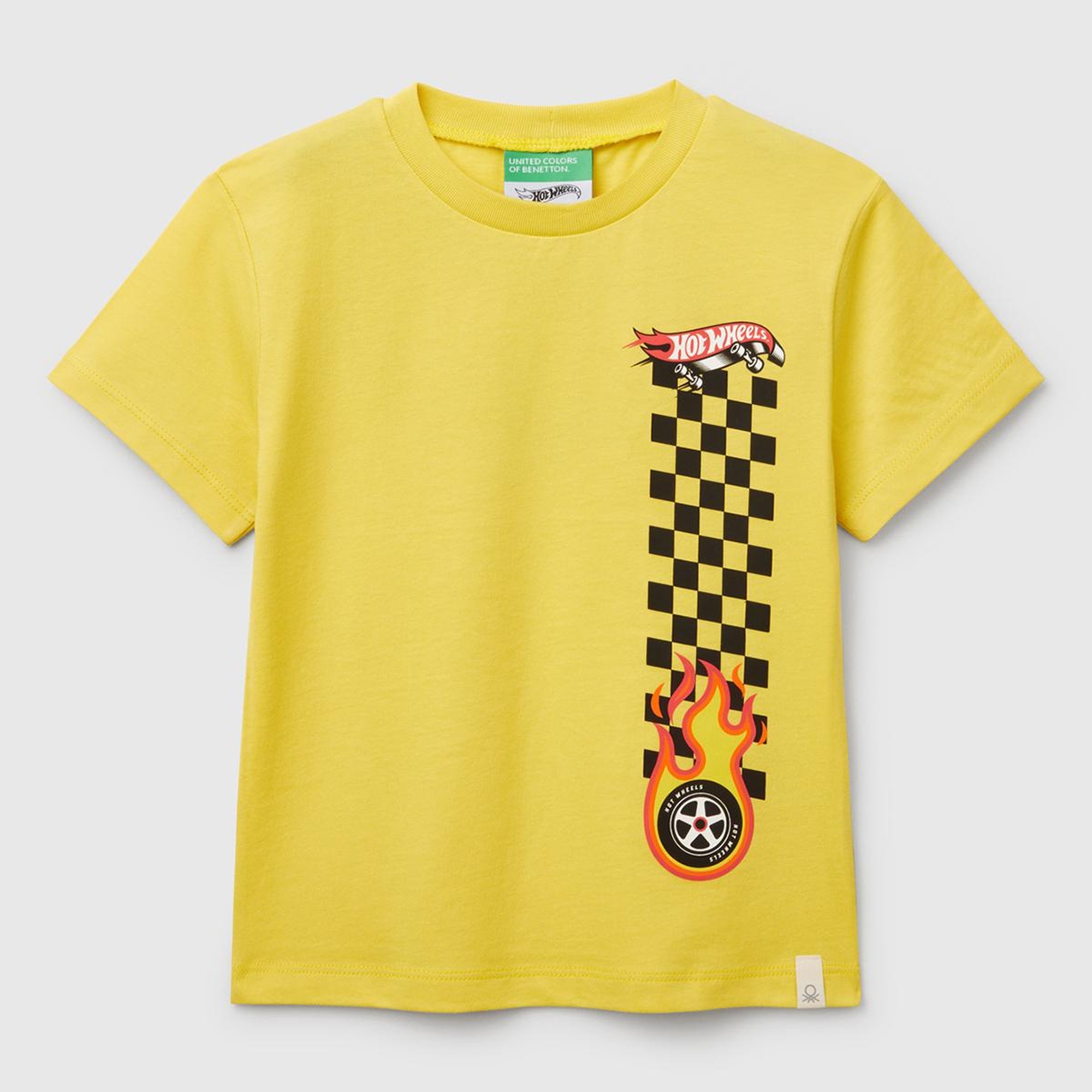 Erkek Çocuk Sarı Hot Wheels Baskılı Logo Etiketli T-Shirt