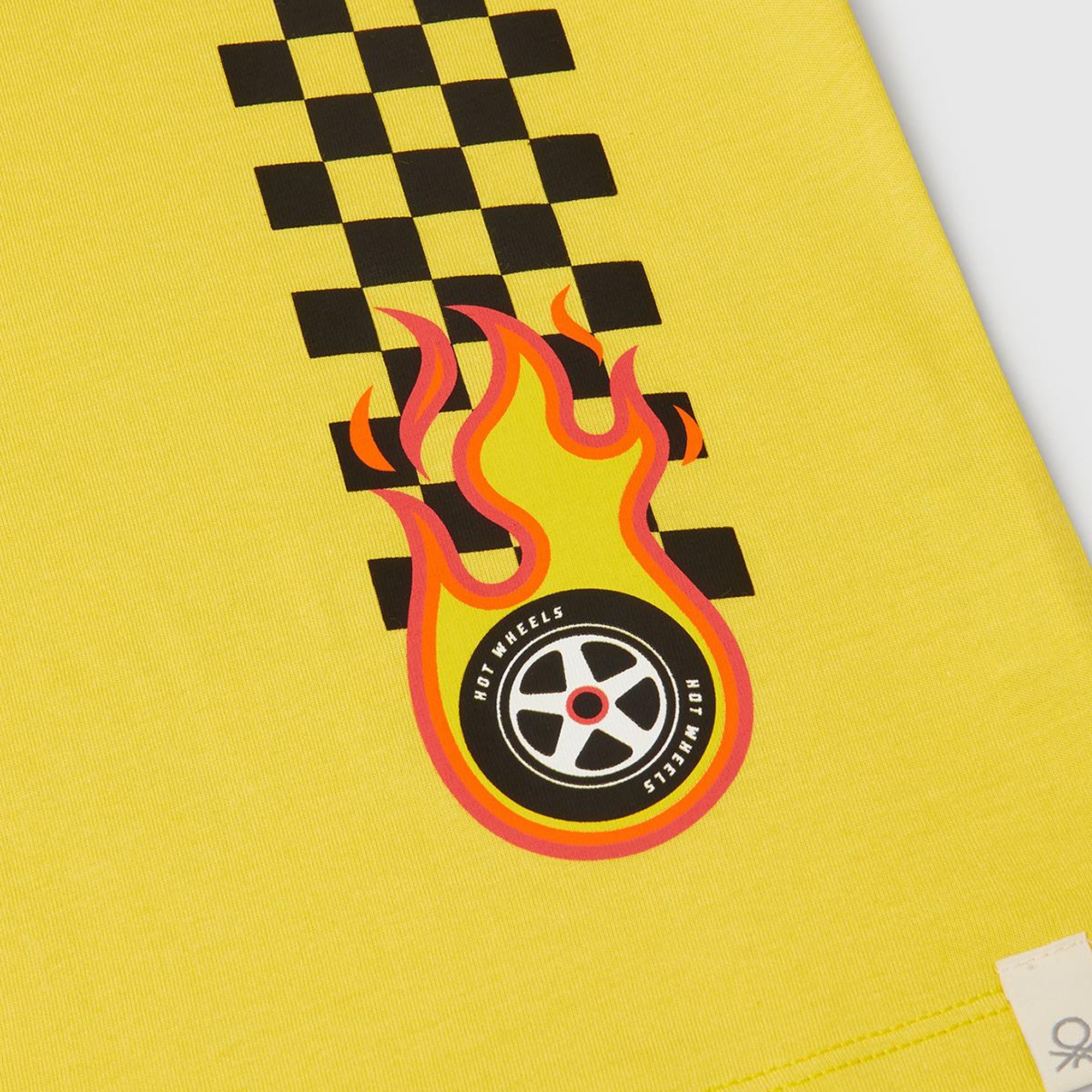 Erkek Çocuk Sarı Hot Wheels Baskılı Logo Etiketli T-Shirt