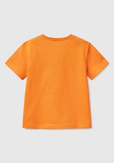  Erkek Çocuk Turuncu Benetton Logo Baskılı T-Shirt
