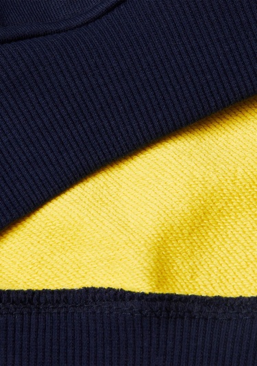  Erkek Çocuk Sarı Mix Benetton Logolu Kanguru Cepli Kapüşonlu Sweatshirt