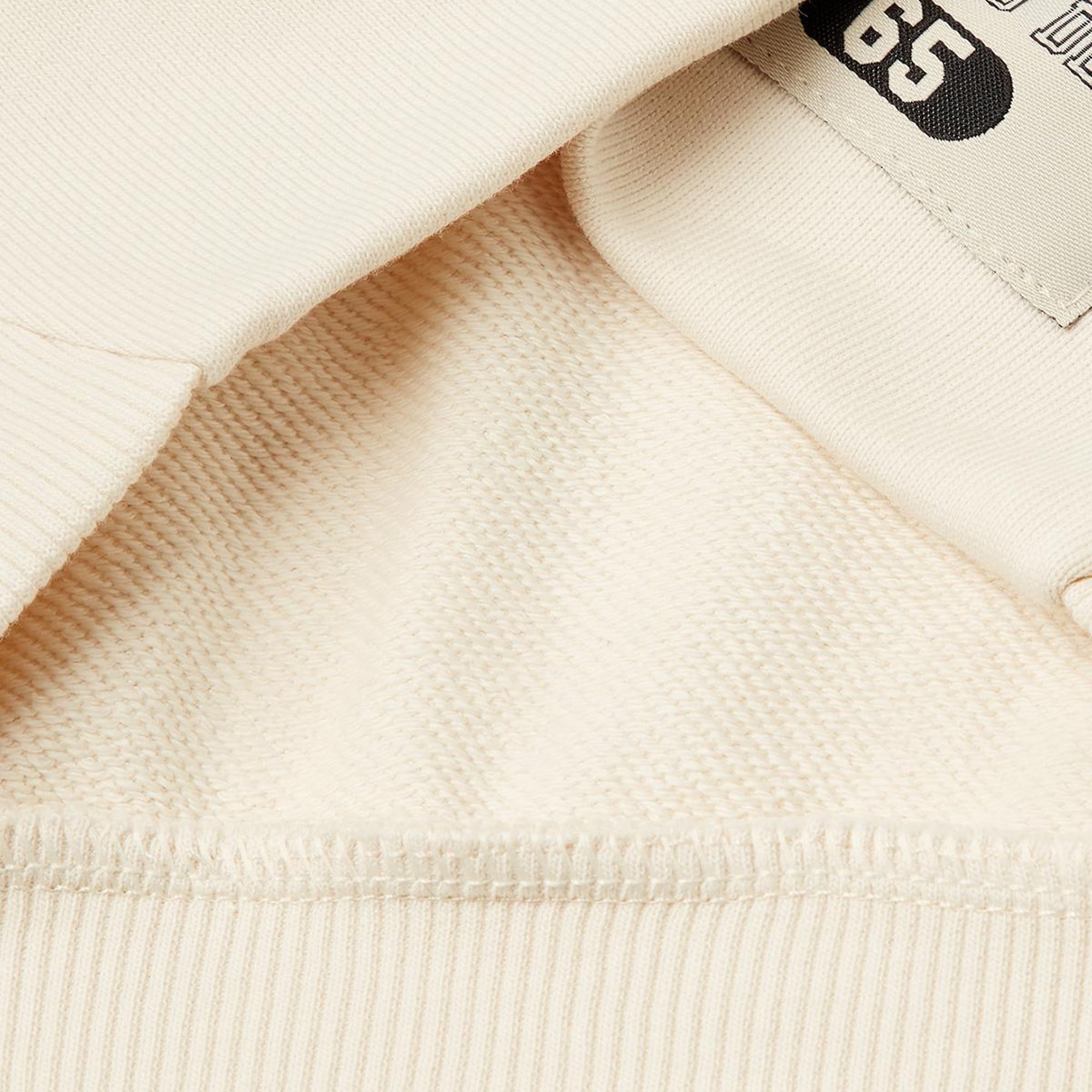 Erkek Çocuk Krem Sırtı Şerit Detaylı Logolu Kese Cepli Kapüşonlu Sweatshirt