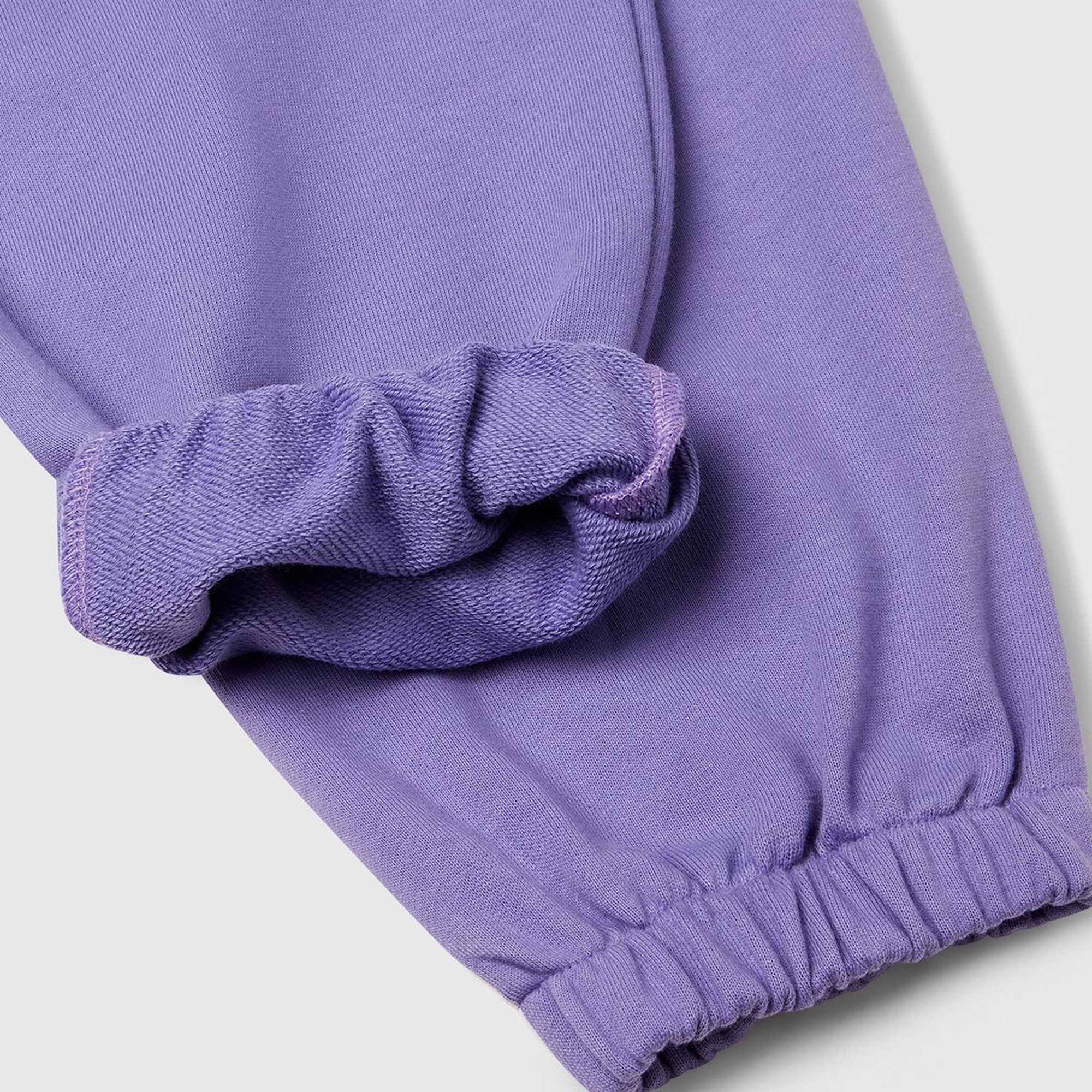 Kız Çocuk Mor Kontrastlı Logo Etiketli Büzgü İpli Eşofman Altı