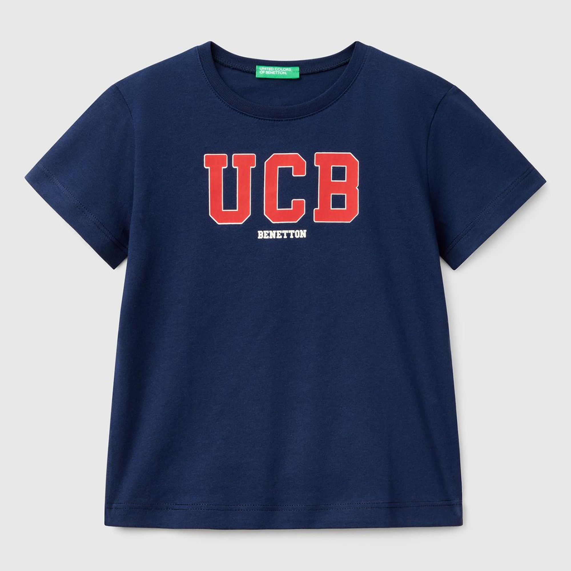 Erkek Çocuk Lacivert Benetton Logo Baskılı T-Shirt