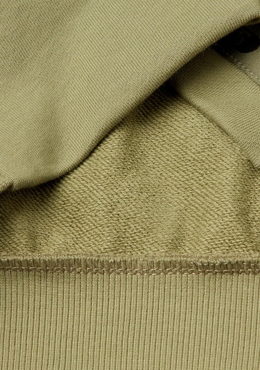  Erkek Çocuk Haki Sırtı Şerit Detaylı Logolu Kese Cepli Kapüşonlu Sweatshirt