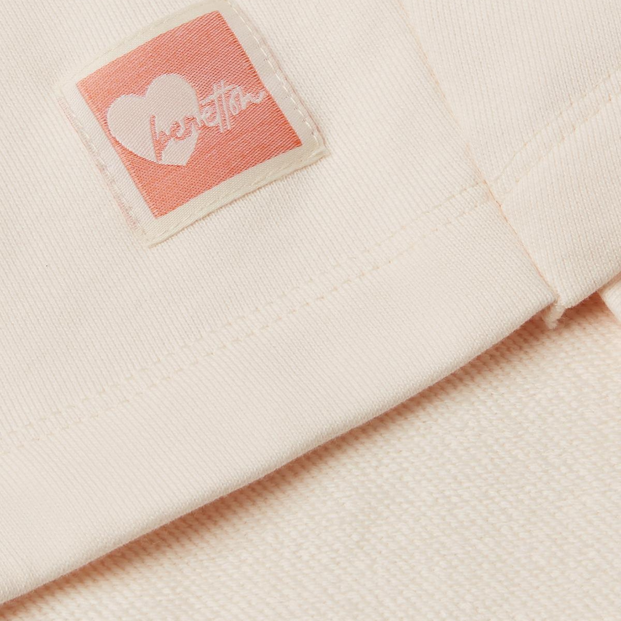 Kız Çocuk Ekru Arkası Logo Etiketli Kapüşonlu Relax Fit Sweatshirt