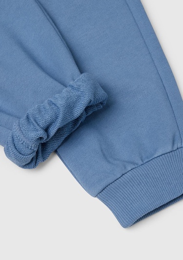  Erkek Çocuk Havacı Mavi Beli İpli Fermuar Cepli Paçası Ribanalı Eşofman Altı