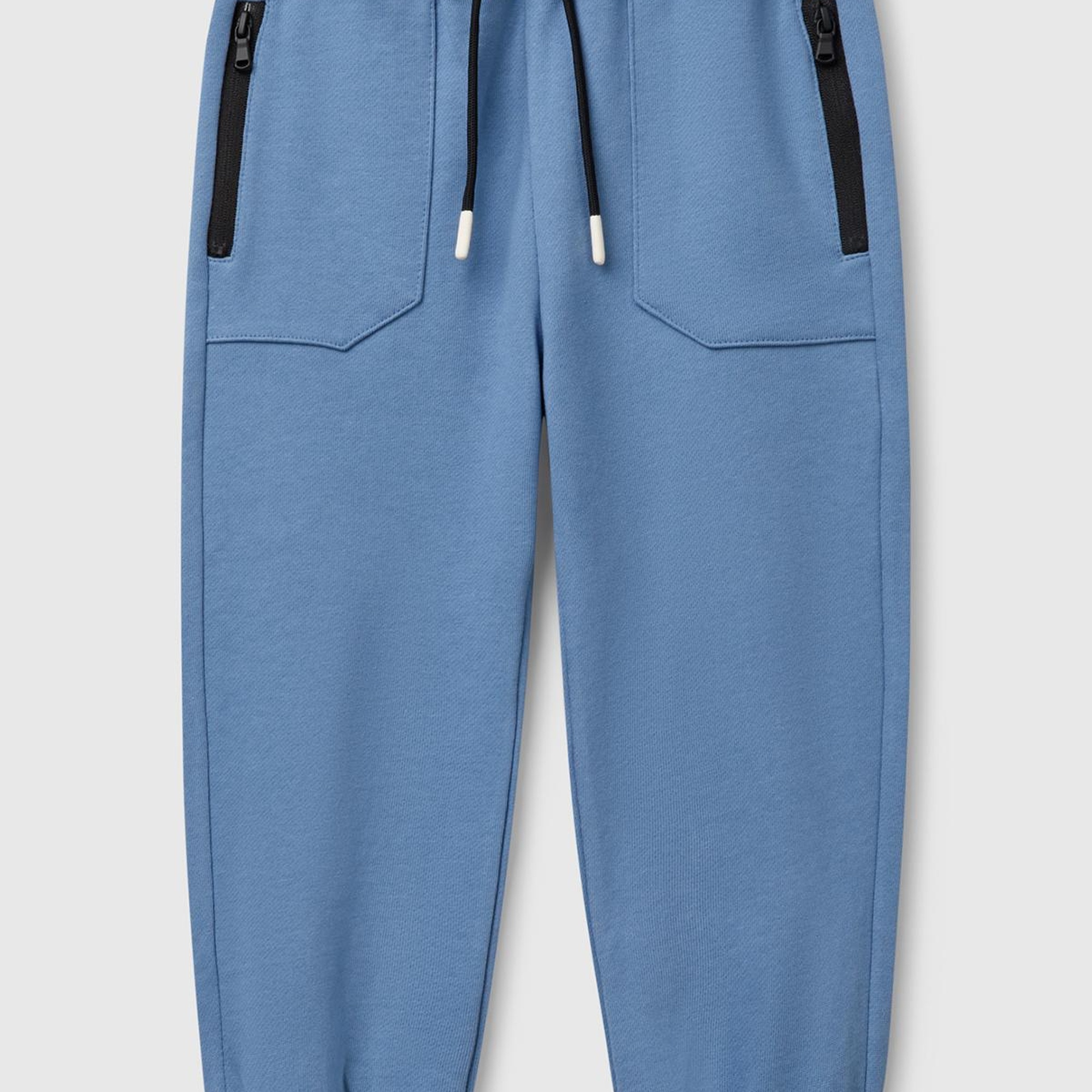 Erkek Çocuk Havacı Mavi Beli İpli Fermuar Cepli Paçası Ribanalı Eşofman Altı