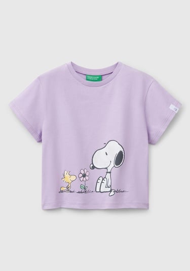  Kız Çocuk Lila Peanuts Baskılı T-Shirt