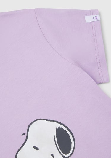  Kız Çocuk Lila Peanuts Baskılı T-Shirt