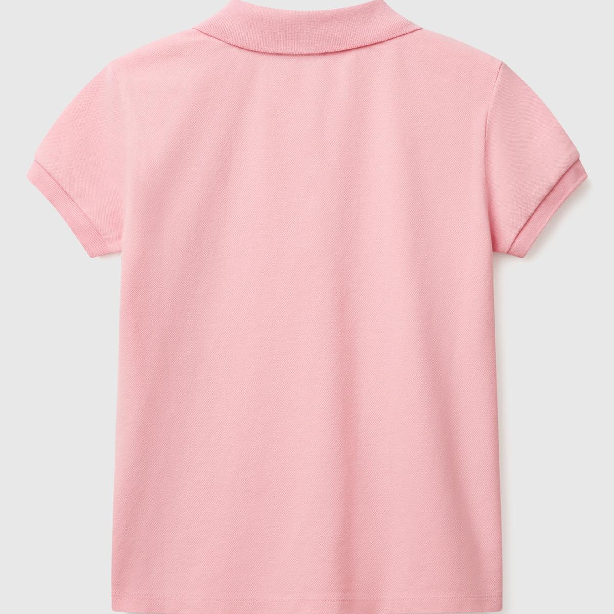 Kız Çocuk Pembe Logolu Pike Polo T-Shirt
