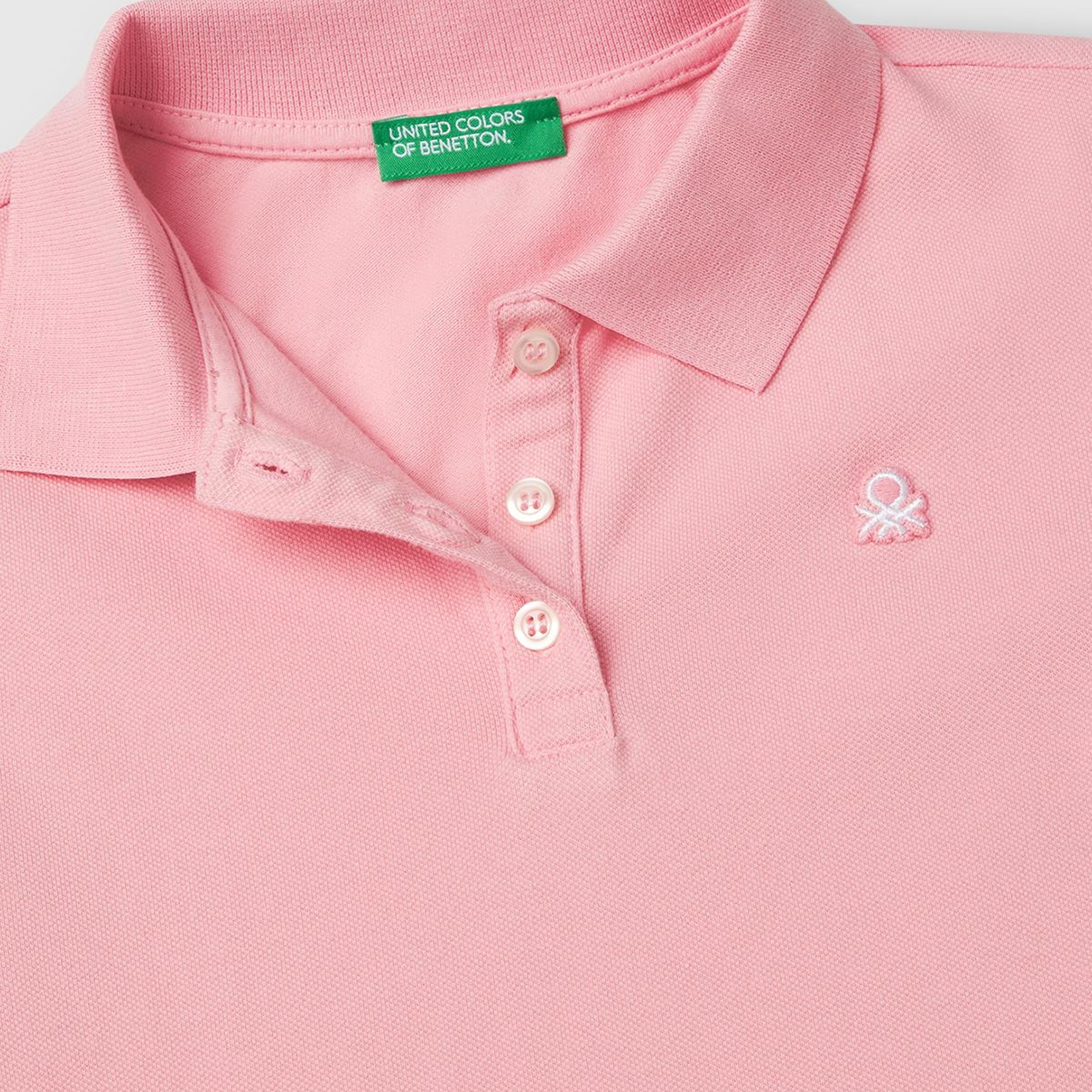 Kız Çocuk Pembe Logolu Pike Polo T-Shirt