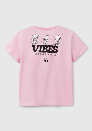  Kız Çocuk Pembe Peanuts Baskılı T-Shirt