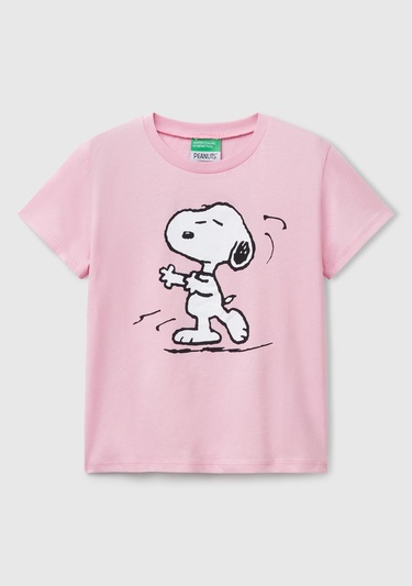  Kız Çocuk Pembe Peanuts Baskılı T-Shirt
