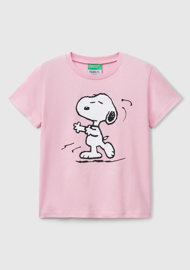 Kız Çocuk Pembe Peanuts Baskılı T-Shirt